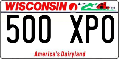 WI license plate 500XPO