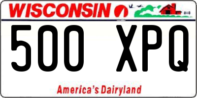WI license plate 500XPQ