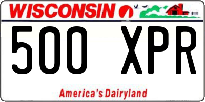 WI license plate 500XPR
