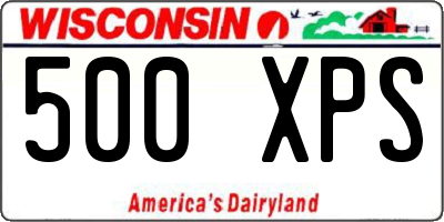 WI license plate 500XPS
