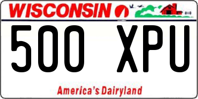 WI license plate 500XPU