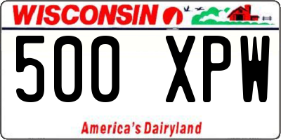 WI license plate 500XPW