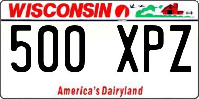 WI license plate 500XPZ