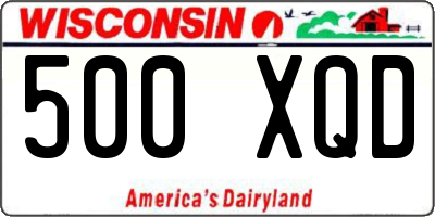 WI license plate 500XQD