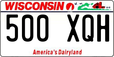 WI license plate 500XQH