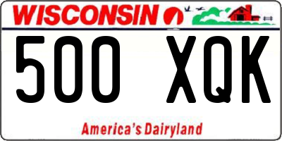 WI license plate 500XQK