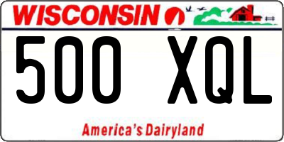 WI license plate 500XQL