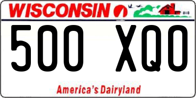 WI license plate 500XQO