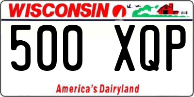 WI license plate 500XQP