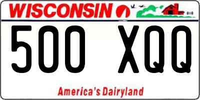 WI license plate 500XQQ