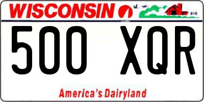 WI license plate 500XQR
