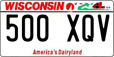 WI license plate 500XQV