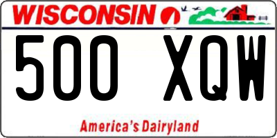 WI license plate 500XQW