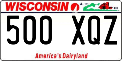 WI license plate 500XQZ