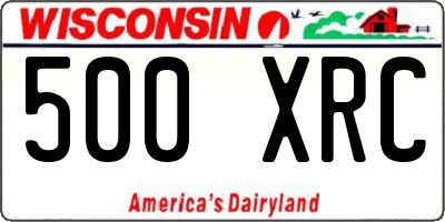 WI license plate 500XRC