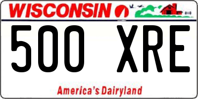 WI license plate 500XRE