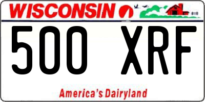 WI license plate 500XRF