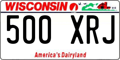 WI license plate 500XRJ