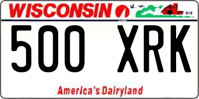 WI license plate 500XRK