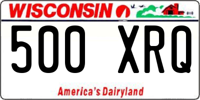 WI license plate 500XRQ