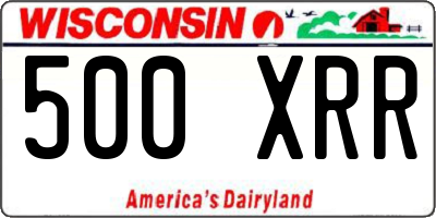 WI license plate 500XRR