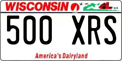 WI license plate 500XRS