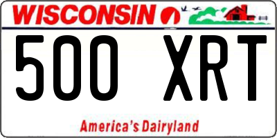 WI license plate 500XRT