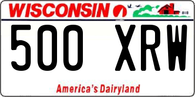 WI license plate 500XRW