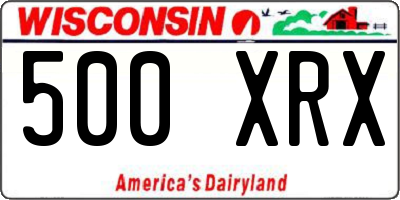 WI license plate 500XRX