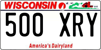 WI license plate 500XRY