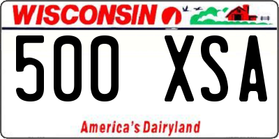 WI license plate 500XSA