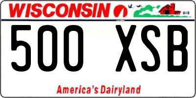 WI license plate 500XSB