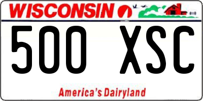 WI license plate 500XSC