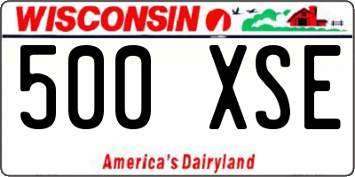 WI license plate 500XSE