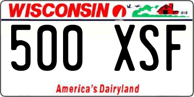 WI license plate 500XSF