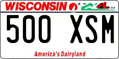 WI license plate 500XSM