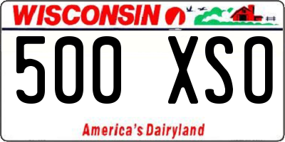 WI license plate 500XSO