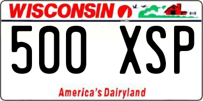 WI license plate 500XSP