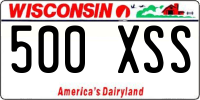 WI license plate 500XSS