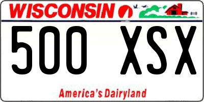 WI license plate 500XSX