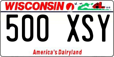 WI license plate 500XSY
