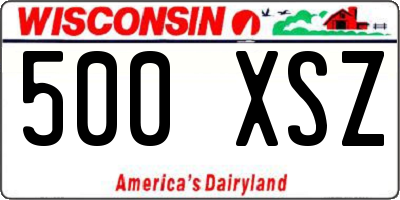 WI license plate 500XSZ