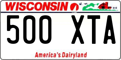 WI license plate 500XTA