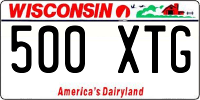 WI license plate 500XTG