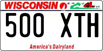 WI license plate 500XTH