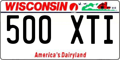WI license plate 500XTI