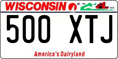 WI license plate 500XTJ