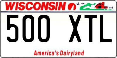 WI license plate 500XTL