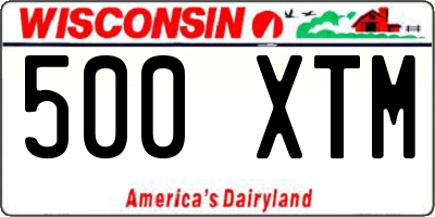 WI license plate 500XTM