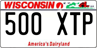 WI license plate 500XTP